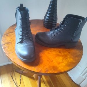 Steve Madden Cliffton leather lace up boots with side zip